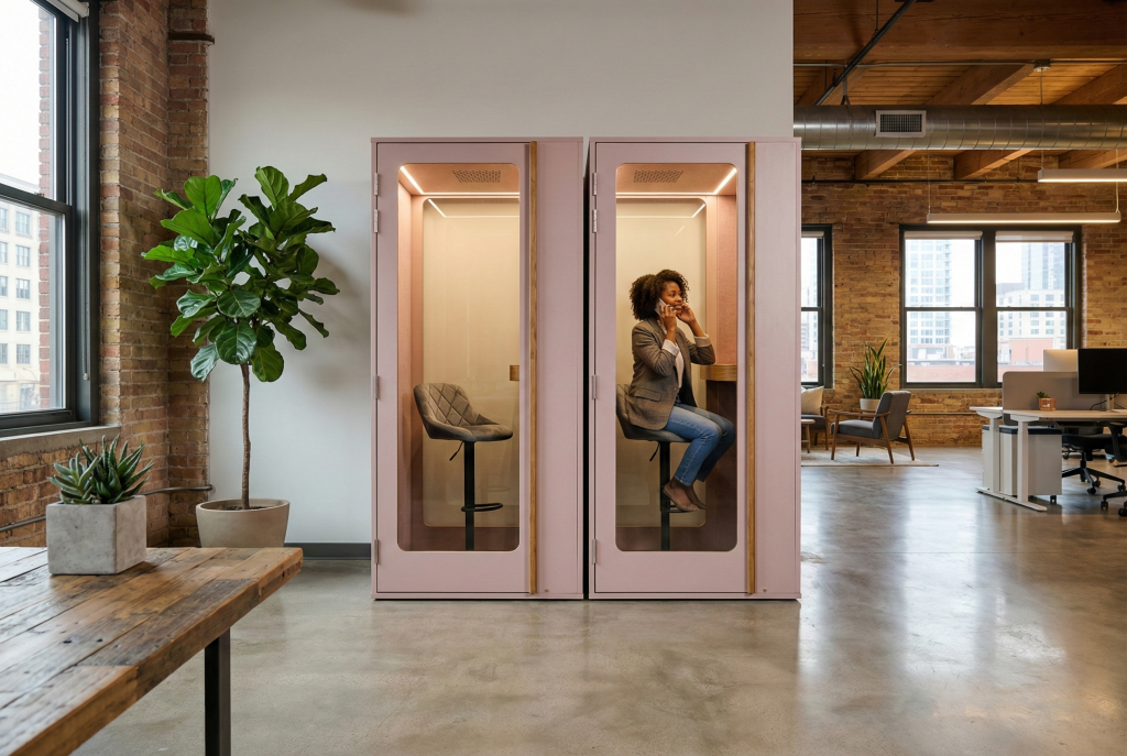 Flexible workspaces need privacy, focus, and a phone booth for your concentration