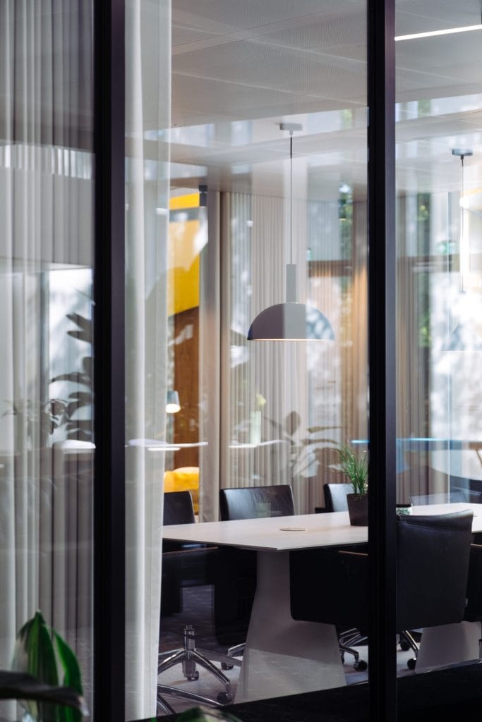 Modern meeting room with flexible design for hybrid workspaces at EDGE Workspaces.