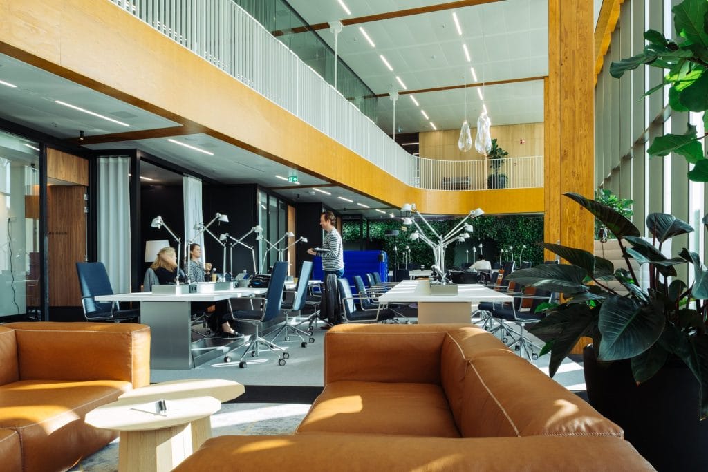 Business club lounge at EDGE Workspaces, offering a comfortable environment for hybrid working.